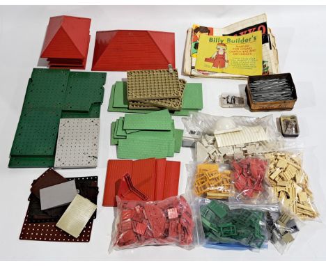 Bayko Building Set Parts&nbsp;&amp; instructions, an unboxed group. Although unchecked for completeness (instructions may not