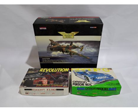 Corgi The Aviation Archive 1:72 scale AA37204 &amp; Race Car Model Kits, a boxed group. Although unchecked for completeness (