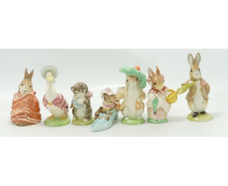Royal Albert Boxed Beatrix Potter BP6b Figures: Benjamin Ate a Lettuce Leaf, The Old Women Who Lived in A shoe, Miss Moppet, 