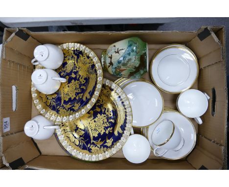 A mixed collection of items to include: Wedgwood California patterned cups &amp; saucers, Royal Crown Derby  plates, Tubeline