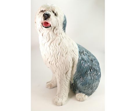 Very Large Mid Century Almost Life Size Italian Ceramic  Dulux Dog / Sheepdog: height 69cm, sorry courier only on this item 