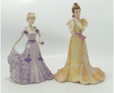 Coalport Matt Lady Figures Age of Elegance &amp; First Waltz(2): 