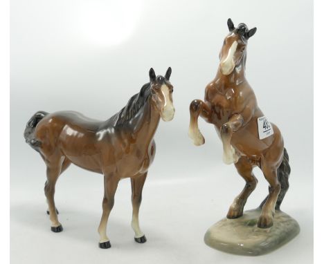 Beswick Rearing Welsh Cob 1014 &amp; Swish Tail 1182: both first version(2) 