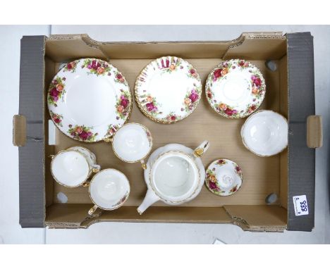 Royal Albert Old Country Rose Patterned Tea Ware: 1st quality, 6 side plates, six cups &amp; saucers, 6 salad plates, sugar b