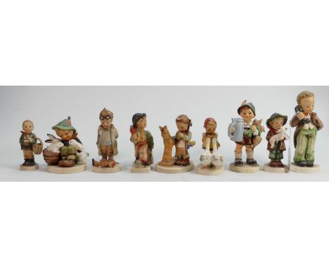 Nine x Goebel Hummel figures: all appear in good condition. 