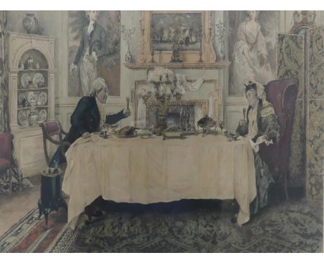 Series of Three Large Framed Sadler Prints titled: Darby &amp; Joan, Dummy Whist &amp; The First of September, each 66.5cm x 