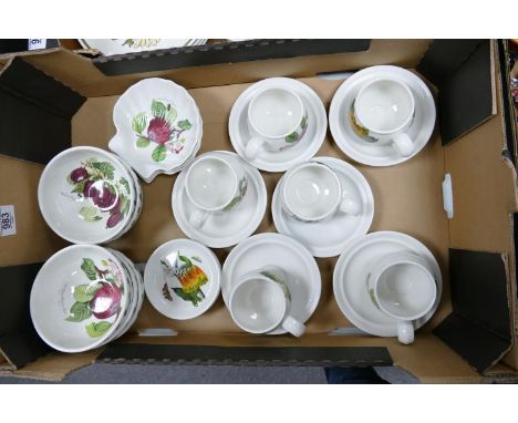 A collection of Portmeirion Pomona patterned items including: coffee cups &amp; saucers, bowls etc 