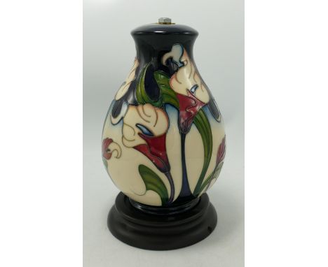 Moorcroft Floral Decorated Lamp Base: height 23cm 