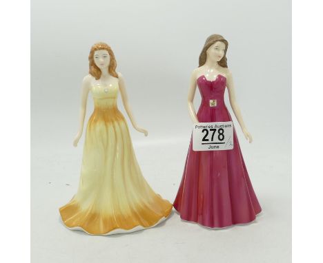 Two Royal Doulton Lady Figure Aries HN5346 &amp;  Opal HN4979(2) 