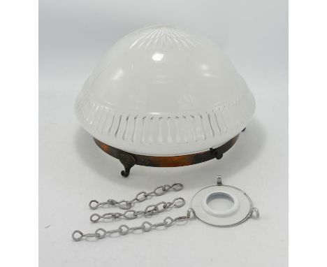 1950 Cut Glass Ceiling Light Shade: diameter 25cm 