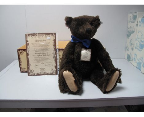 A Steiff Modern Classic Mohair Teddy Bear 1907, (1993 replica) with growler, approximately 20inches high, tagged and certifie
