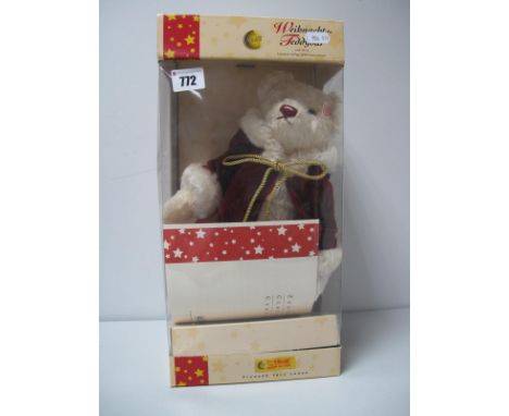 A Modern Steiff Jointed Christmas Teddy Bear #037580 2005, Limited Edition No. 861 of 2000, 30cm high, tags attached, certifi