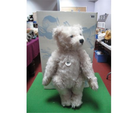 A Modern Steiff Jointed Teddy Bear #408786, 1925 Replica, 50cm high, tags attached, certified No. 392, with growler. Boxed