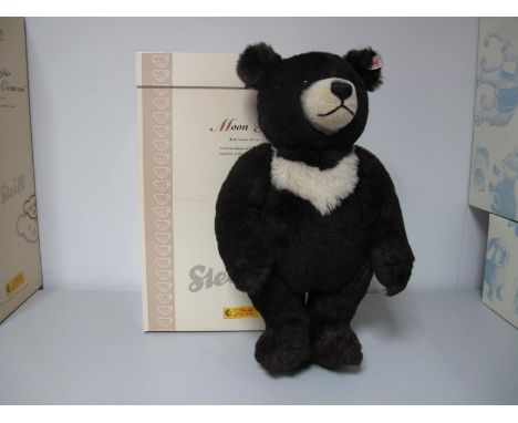 A Modern Steiff Jointed Teddy Bear #662423, Moon Ted, dark brown, growler, 40cm high, certified No. 00495. Boxed
