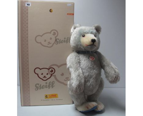 A Modern Steiff Jointed Teddy Bear #037085, Teddy Baby Blue, 50cm high, tags attached, certified No. 00563. Boxed
