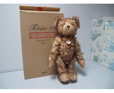 A Modern Steiff Jointed Teddy Bear #407246 Teddy Bear 1926 Replica, brown tipped, 40cm high, tags attached, certified No. 003