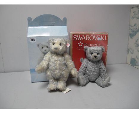 Two Boxed Modern Steiff Teddy Bears, #681295 Furrie The Swarovski Teddy Bear, with 2008 Limited Edition annual ornament, cert