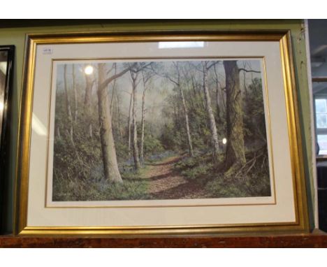 AFTER CAESAR SMITH A LIMITED EDITION PRINT OF THE BLUEBELL WOOD, signed with publisher's blind stamp, in gallery mount and fr