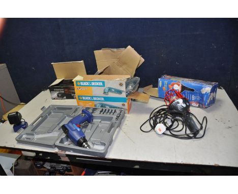 A NEW IN BOX BLACK AND DECKER DETAIL SANDER, a new in box Challenge Planer (both not requiring PAT), a Ring 240V inspection l