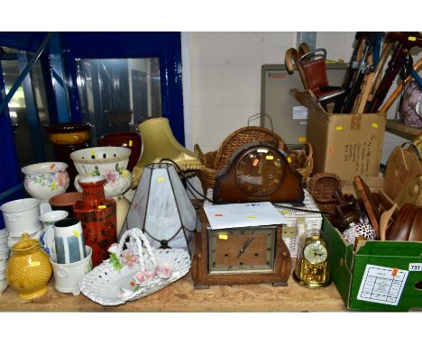 BOXED AND LOOSE SUNDRY ITEMS ETC,  to include a box of treen items - turned wooden bowls and vases, trinket boxes, wooden cho