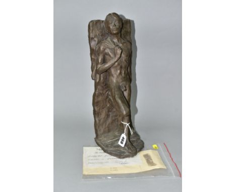 NEIL GODFREY (B.1937) 'THE WOLDINGHAM COLLECTION - YOUNG MAN WITH TOWEL' BRONZED RESIN LIMITED EDITION SCULPTURE, no.4/25, im