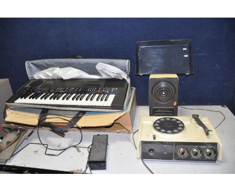 A VINTAGE TECHNICS SX-K150 KEYBOARD with original box, carry case, sustain pedal (euro plug so  no PAT but is working) and a 
