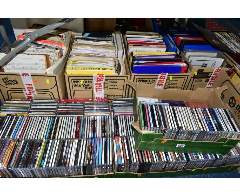 NINE BOXES OF SHEET MUSIC, CDS AND RECORDS, to include four boxes of assorted sheet music for piano, keyboard and organ in di