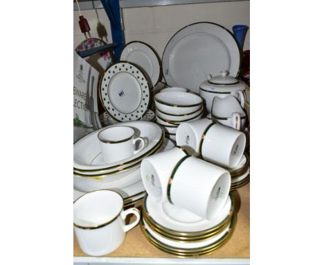 A FIFTY SEVEN PIECE ROYAL WORCESTER CARINA DINNER SERVICE, comprising a teapot, a sugar bowl, a sauce boat and stand, three o