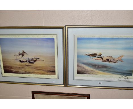 MICHAEL RONDOT (BRITISH CONTEMPORARY) TWO SIGNED LIMITED EDITION MILITARY AVIATION PRINTS, comprising 'The longest minute' de