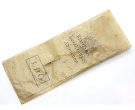 WWII type German drivers lapel pin in packet of issue P&amp;P Group 2 (£18+VAT for the first lot and £2+VAT for subsequent lo