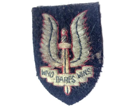 British WWII type SAS cloth badge. P&amp;P Group 1 (£14+VAT for the first lot and £1+VAT for subsequent lots) 