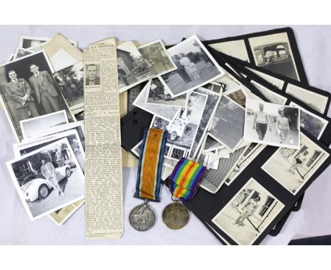 WWI medal pair to M-408899 Pte H R Greenwood ASC with photographs and obituary P&amp;P Group 1 (£14+VAT for the first lot and
