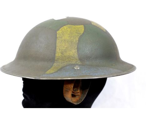 American WWI type Brodie helmet in jigsaw pattern camouflage. P&amp;P Group 2 (£18+VAT for the first lot and £2+VAT for subse