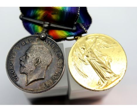 WWI medal pair to M-335429 Pte Joseph R Hurst ASC  P&amp;P Group 1 (£14+VAT for the first lot and £1+VAT for subsequent lots)