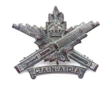 Canadian WWI type Expeditionary Force Marching Gun Corps cap badge. P&amp;P Group 1 (£14+VAT for the first lot and £1+VAT for
