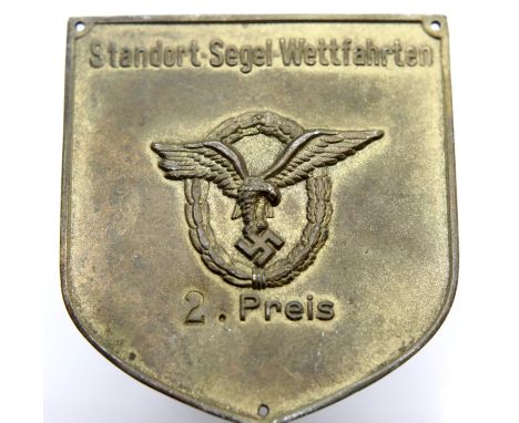 German WWII type Luftwaffe prize plaque in pressed metal. P&amp;P Group 1 (£14+VAT for the first lot and £1+VAT for subsequen