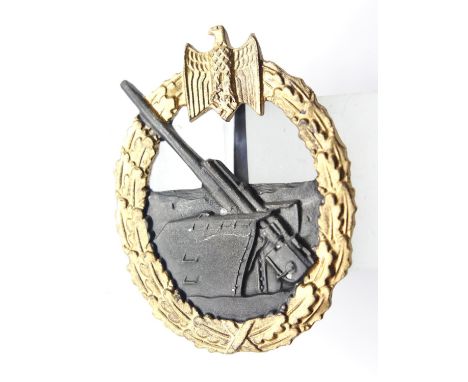 German WWII type Coastal Artillery badge. P&amp;P Group 1 (£14+VAT for the first lot and £1+VAT for subsequent lots) 