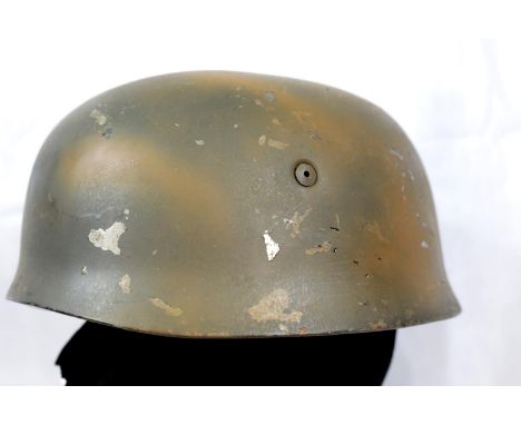 German WWII style parachutist helmet with liner and chinstrap. P&amp;P Group 2 (£18+VAT for the first lot and £2+VAT for subs