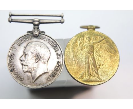WWI medal pair to M-304428 Pte Walter A Warby ASC  P&amp;P Group 1 (£14+VAT for the first lot and £1+VAT for subsequent lots)