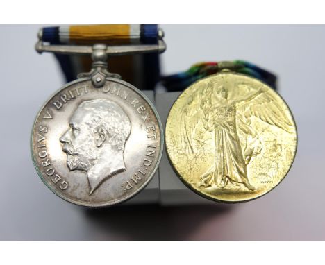 WWI medal pair to M-285954 Pte Harry Malin Barnwell ASC  b, 1889 Birmingham 55th Aux Petrol Coy  P&amp;P Group 1 (£14+VAT for