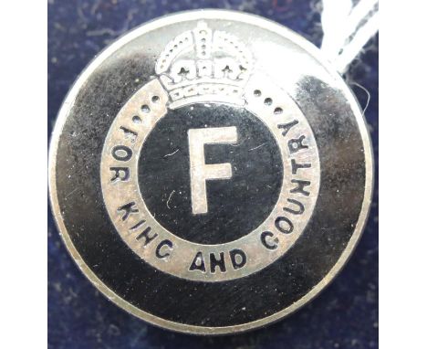 British WWII type enamelled Union of Fascists pin badge, boxed. P&amp;P Group 1 (£14+VAT for the first lot and £1+VAT for sub