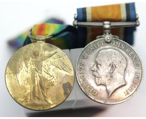 WWI medal pair to T4-238855 Dvr Herbert W Wynn ASC  P&amp;P Group 1 (£14+VAT for the first lot and £1+VAT for subsequent lots