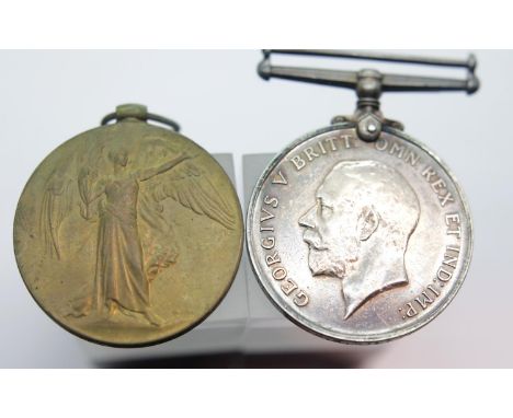 WWI medal pair to 12150 Pte George Robert Giles ASC b. 1871 Bermondsey. Also served 1915-19 in the Labour Corps no. 296789  P