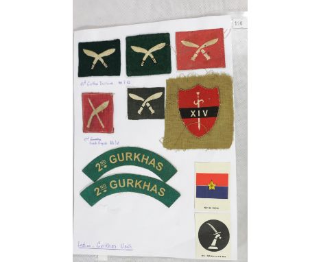 Selection of Gurkha regimental cloth badges and shoulder titles. P&amp;P Group 1 (£14+VAT for the first lot and £1+VAT for su