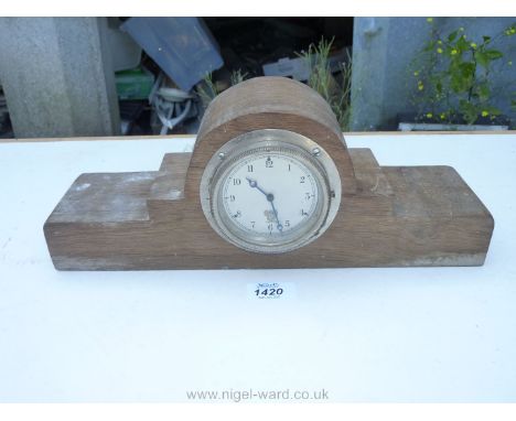 A Smiths vintage car dashboard Clock for a 3 1/2'' diameter recess mounting and hinging out for winding, setting and regulati