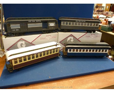 Four boxed Bachmann 'Big Haulers' bogie coaches (G scale, garden railway)