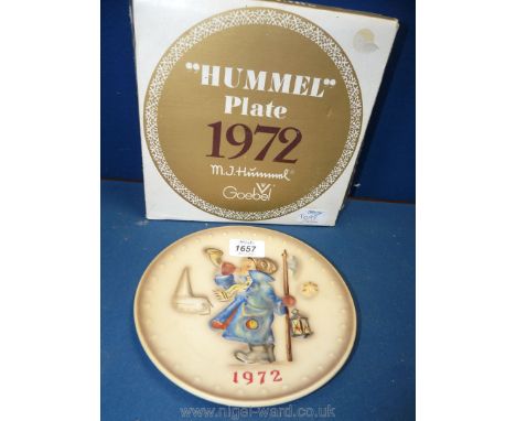 A boxed Hummel plate dated 1972.