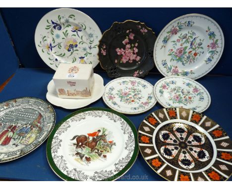 Miscellaneous plates including Royal Doulton, Carltonware, Shelley, Derby, Aynsley and a boxed Bradford Exchange Ltd. Ed. Roy