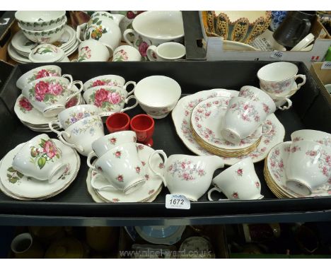 A Royal Osborne part Teaset including six cups, six saucers, six tea plates, bread &amp; butter plate, sugar bowl and cream j