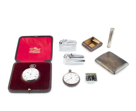 An early 20th century silver open face pocket watch, the white enamel dial with seconds subsidiary dial and having keyless wi